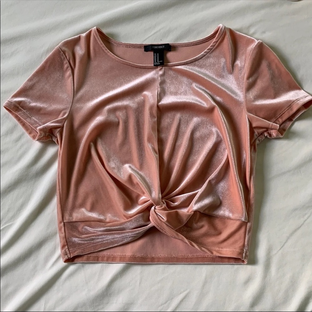 Velvet peach crop top